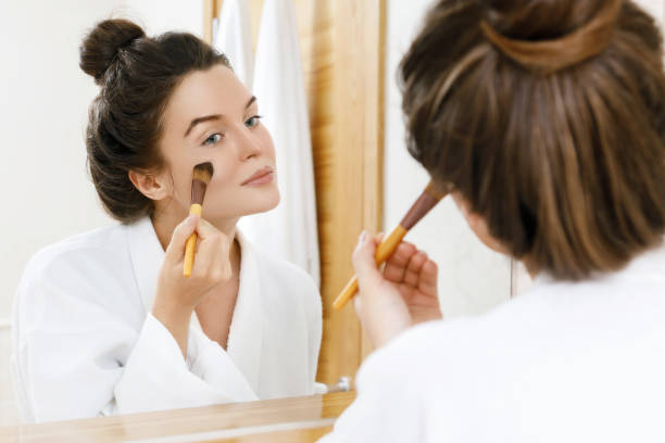 The best matte foundation for oily skin was applied with a foundation brush for smooth, glow -free coverage.